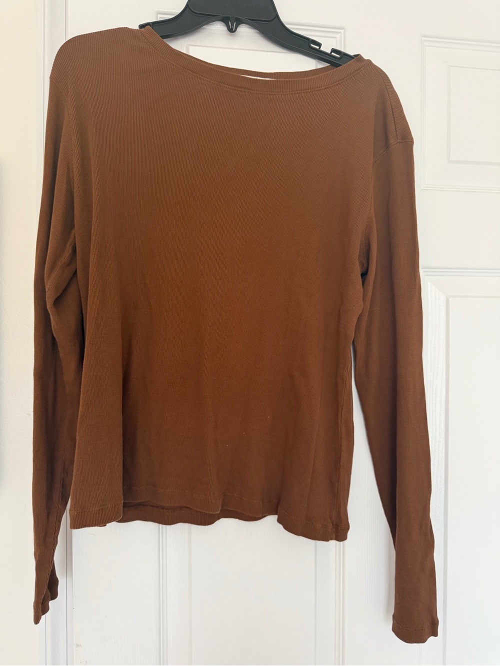 Peruvian Connection Brown Long Sleeve Pima Cotton Top